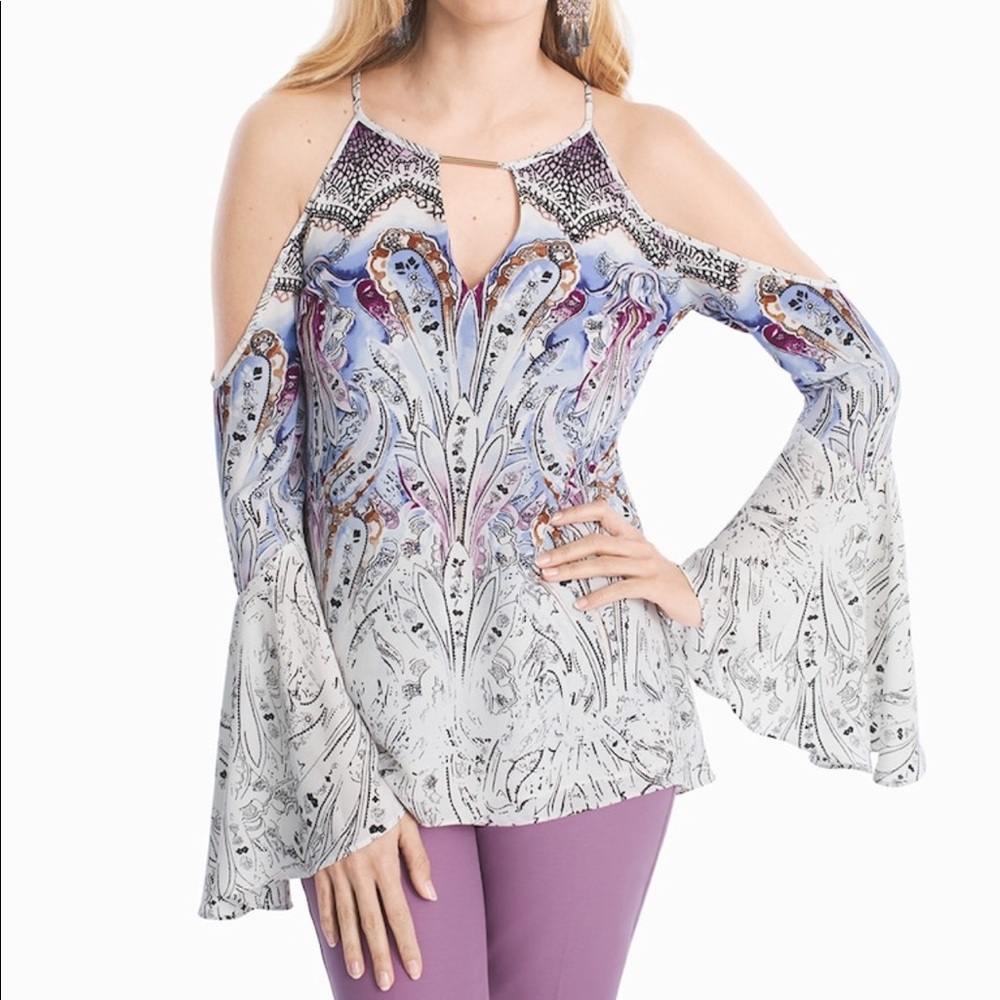 New White House black market cold shoulder top 8P